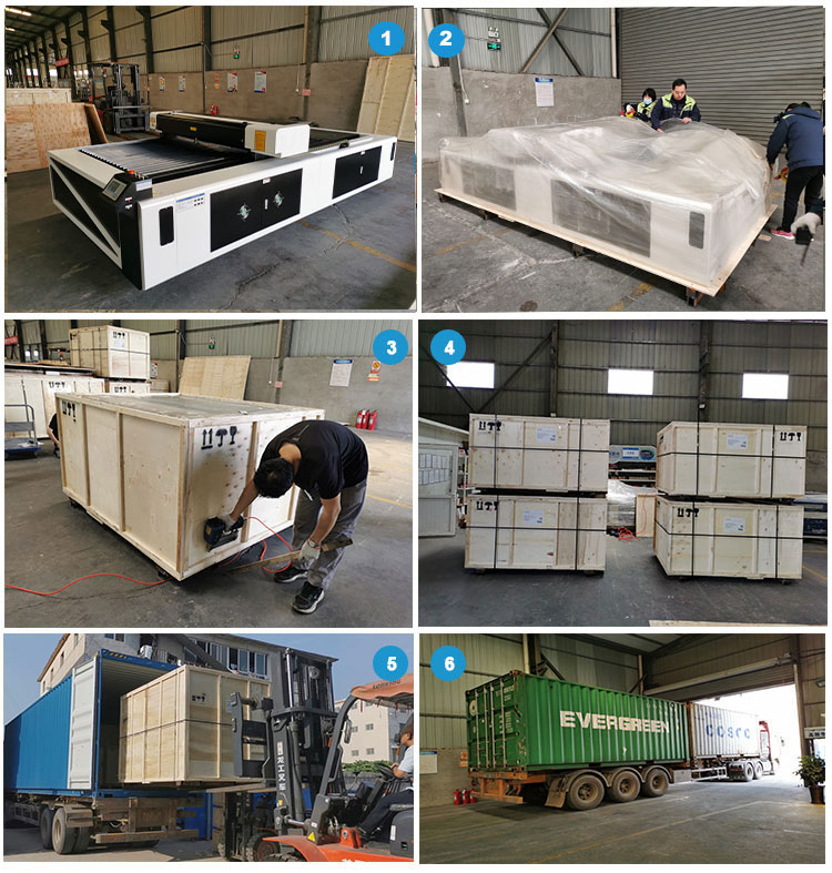 shipping of 1325 co2 laser cutting machine